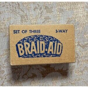 Vintage NOS Braid-Aid 3-Way Rug Braiding Tool Set of 3 Box Instructions USA